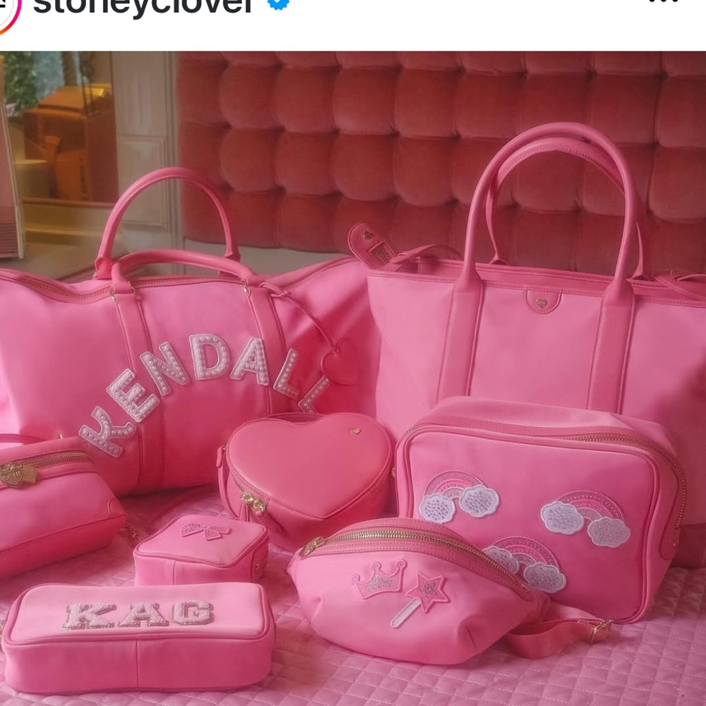 Stoney clover lane guava tote with custom patches nwot hearts - Picture 5 of 10